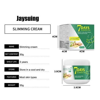 Ginger Slimming Cream Remove Cellulite Lost Weight Thighs Legs Firming Promotes Fat Burning Shaping Belly Sculpting Cream 30g