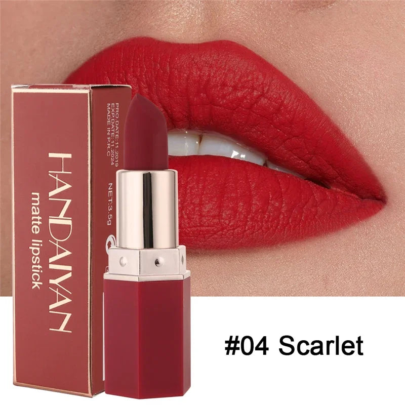 6-Color Matte Lipstick Non-Fading Non-Stick Cup Long-Lasting Velvet Smooth Matte Lip Color Waterproof Smudge-proof Lip Cosmetic