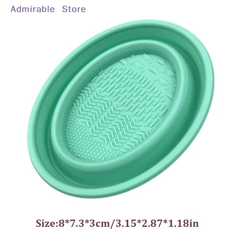 wSoft Silicone Makeup Brush Cleaner Folding Powder Puff Cleaning Bowl Eyeshadow Brushes Wash Clean Mat Beauty Tools Scrubber Box