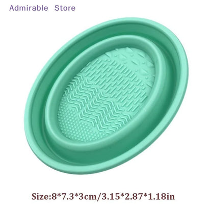 wSoft Silicone Makeup Brush Cleaner Folding Powder Puff Cleaning Bowl Eyeshadow Brushes Wash Clean Mat Beauty Tools Scrubber Box