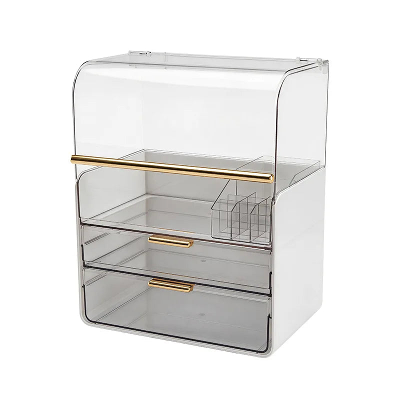 Cosmetics storage box dustproof large capacity household dressing table skincare product storage cabinet desktop cosmetics stora
