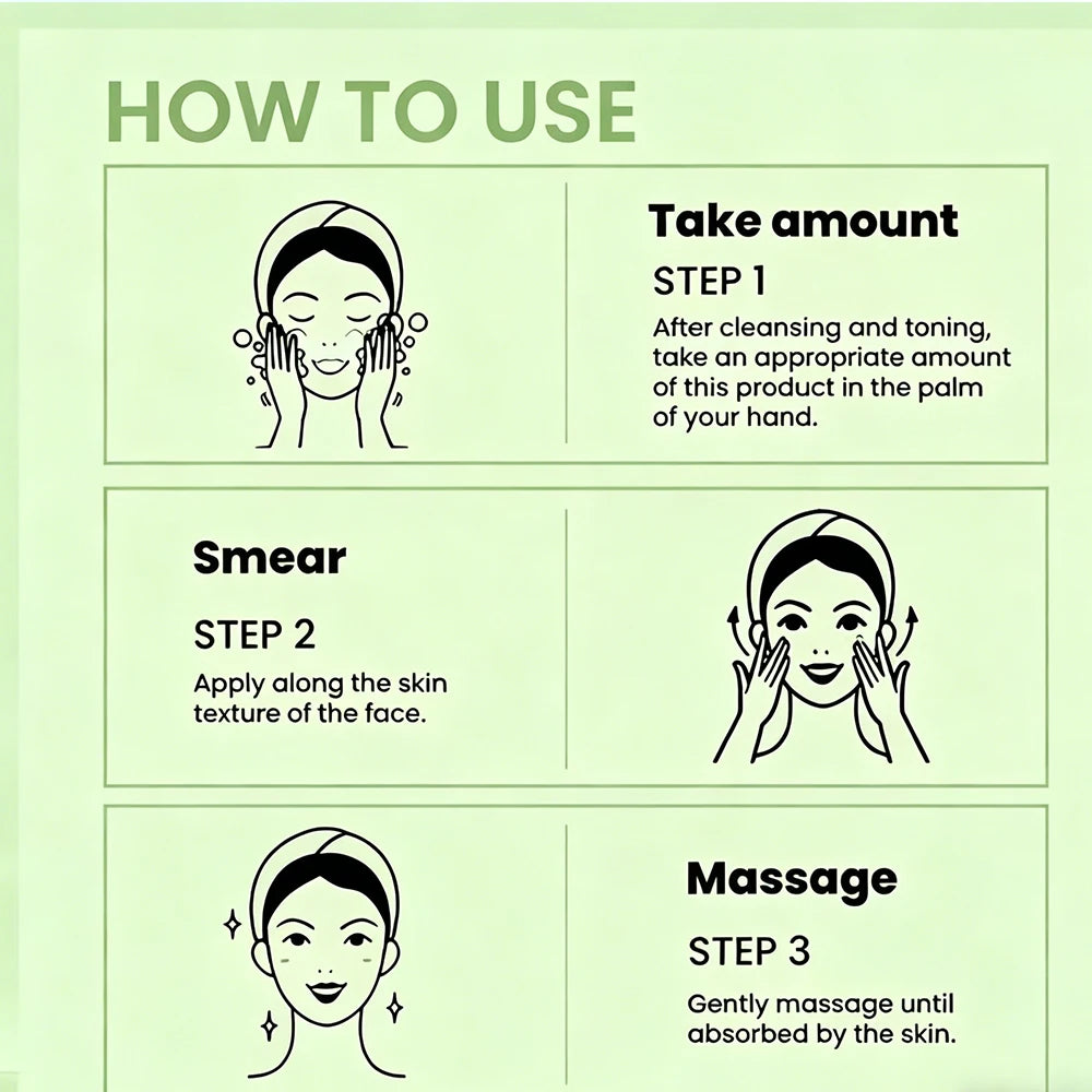 JUINHOU Green Tea Oil Hydration Facial Serum Cleans Brighten Smooth Skin Makes Skin Plump and Elastic Suitable for Everyone