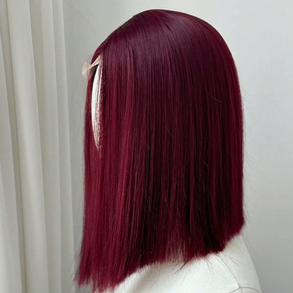 Ashely Bob Red Lace Front Wigs for Women Short WINE RED Bob Wig Middle Part Synthetic Hair Wigs Heat Resistant Cosplay Hair Wigs
