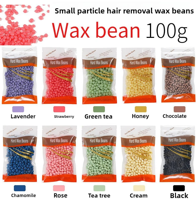 100g Whole Body Depilating Wax 10 Color Paper-Free Solid Hard Beeswax Hair Removal Beans Intimate Hair Removal Results Supplies