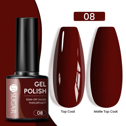 UR SUGAR 7.5ML Blue Black Red Glitter Sequin Color Gel Nail Polish Semi-permanent Varnish For Nail Art Manicure Soak Off UV Gel
