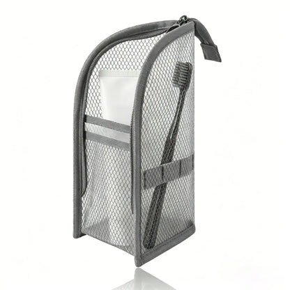Standing Mesh Toiletry Bag Portable EVA Travel Foldable Toothbrush Cosmetic Organizer Women Bathroom Storage Pouch Сумка