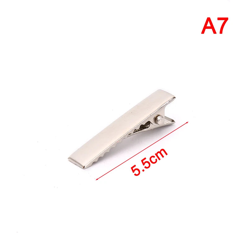(YOUR)100pcs Black Hairclips Single Prong Alligator Hairpin Blank Setting Hair Clips.
