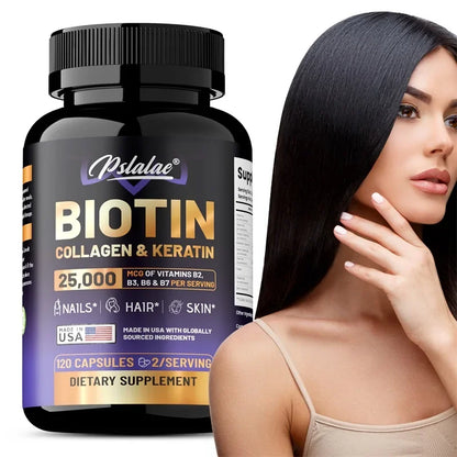 Biotin Collagen Keratin Supplement - Supports Hair & Skin Health, Promotes Collagen Synthesis, Anti-oxidation, Improves EnergySu