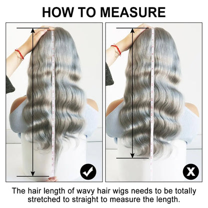 Silver Grey Colored Body Wave Human Hair Wigs For Women 13x4 Transaprent Lace Frontal Wig Preplucked Brazilian Remy Hair Wig