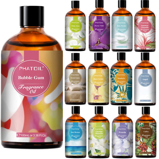 PHATOIL 100ml Fragrance Oil Coconut & Vanilla Bubble Gum Sea Breeze White Musk Aroma Fragrance Oils For Candles Soap Making