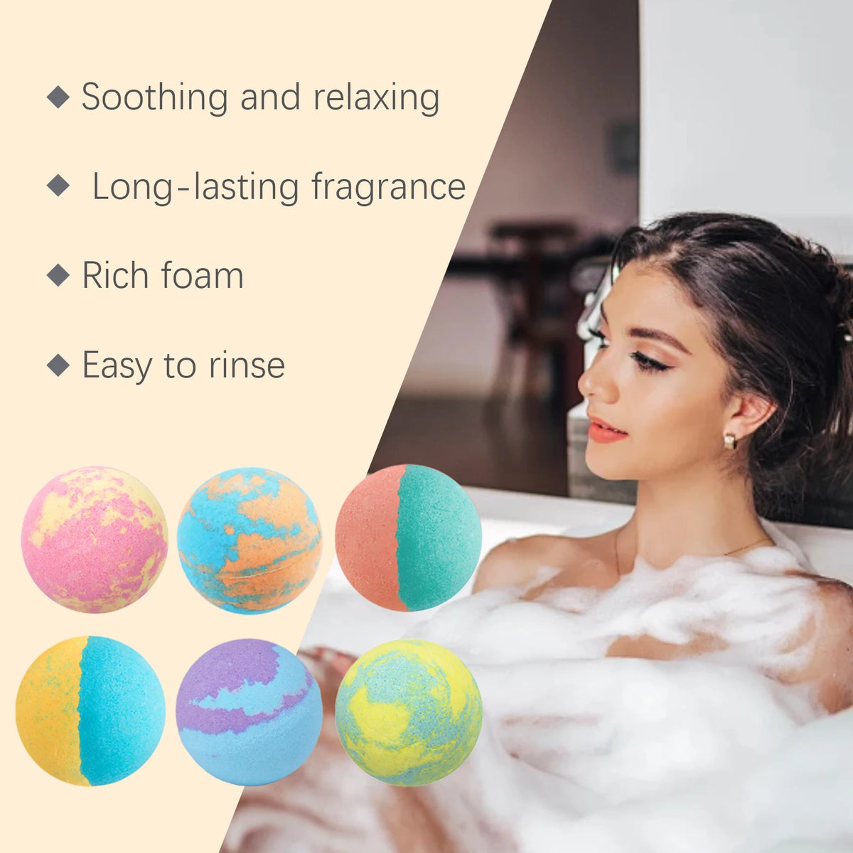 OceAura Bath Bombs Set Lily Rose Rosemary Bubble Skin Exfoliation Improve Dryness Handmade Gift Relaxing Spa Bath Salt Balls