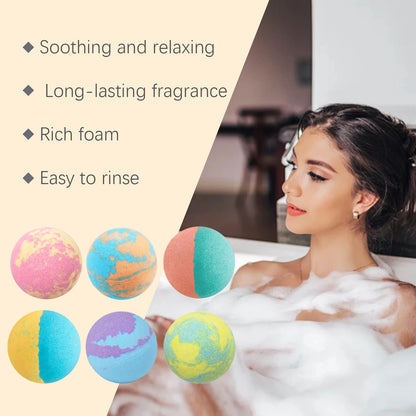OceAura Bath Bombs Set Lily Rose Rosemary Bubble Skin Exfoliation Improve Dryness Handmade Gift Relaxing Spa Bath Salt Balls