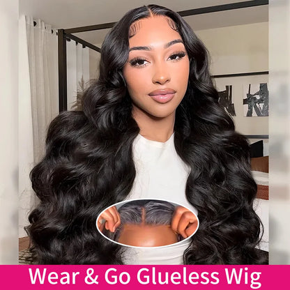 Wear And Go Glueless Human Hair Wigs Preplucked Brazilian Body Wave 13x6 HD Lace Frontal Human Hair Wigs For Women Ready To Wear