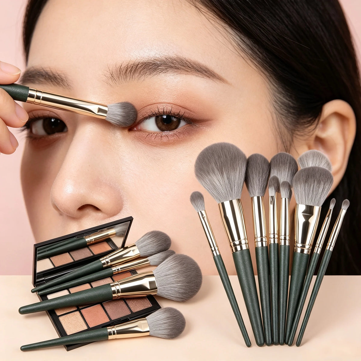 14‑Piece Makeup Brush Kit Professional Cosmetic Brushes Set for Eyeshadow Concealer Blush Multipurpose Beauty Tools