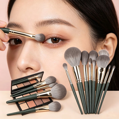 14‑Piece Makeup Brush Kit Professional Cosmetic Brushes Set for Eyeshadow Concealer Blush Multipurpose Beauty Tools