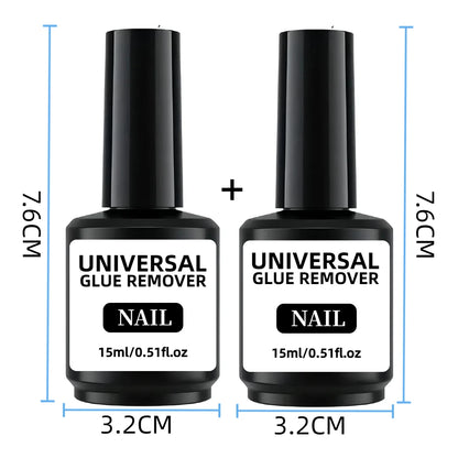 15ml *2 Pieces Glue Remover Cleaner Liquid for False Nails/UV Gel/Polish/Sticker/Decorations Easy Remover
