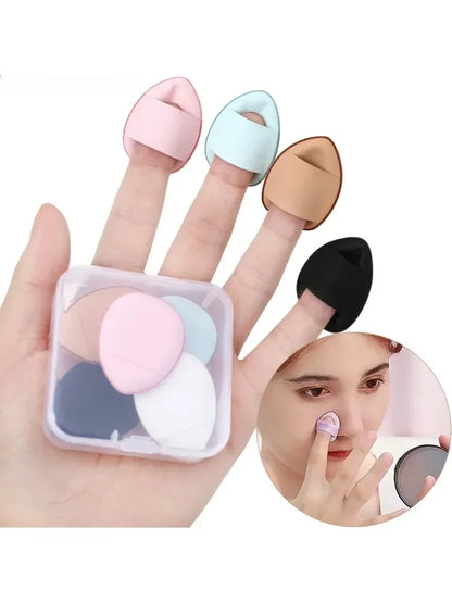 CNK 5/10Pcs Mini Finger Puff Foundation Small Air Cushion Powder Sponge Face Concealer BB Cream Cosmetic Applicator Makeup Tool