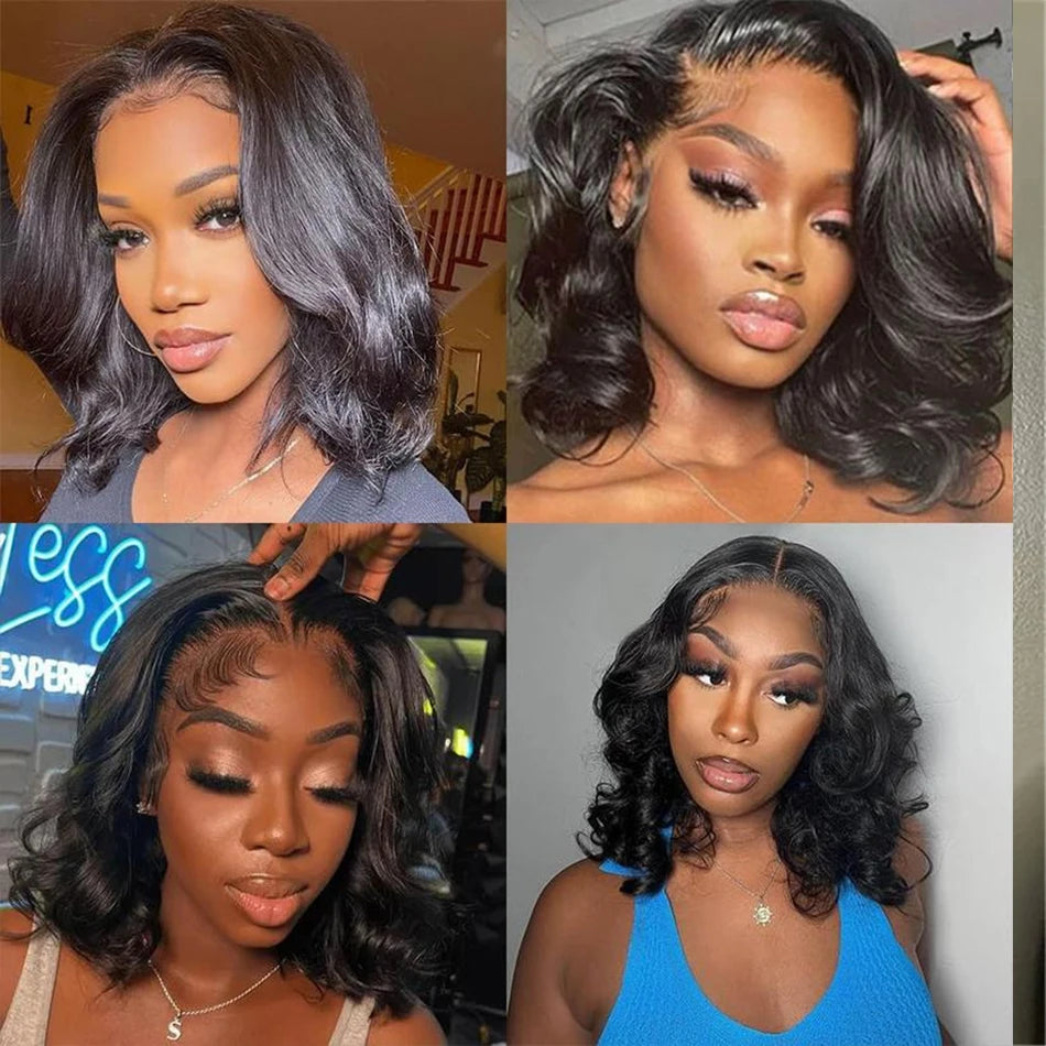 Best Double Drawn Short Bob Wigs Raw Vietnamese Virgin Hair Glueless Body Wave Human Hair Lace Frontal Pre Cut 13x4 Hd Lace Wig