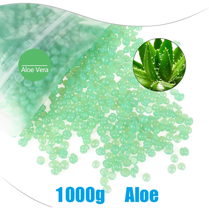 1000g 500g Waxing Wax Beans For Hair Removal Full Body Hot Film Hard Depilatory Wax Beads For Wax Heater Machine Hard Wax Beans