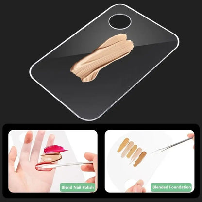 Durable Holes Acrylic Palette Eye shadow Mixing Cream Pigments Stainless Steel Mixing Tray Makeup Nail Art Manicure Tool