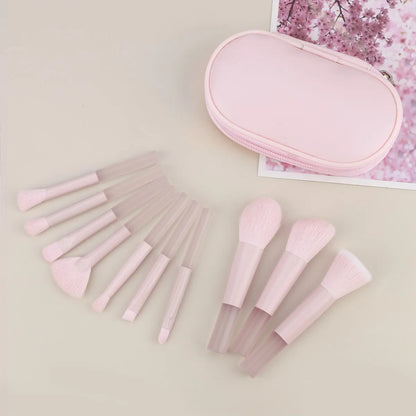 New Mini Makeup Brush Set 10PCS Eyeshadow Loose Powder Brush Travel Portable Soft Hair Makeup Tools Christmas Gift