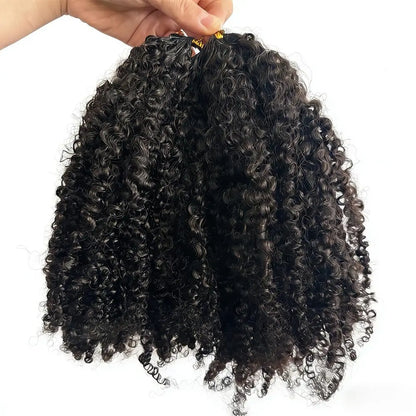 120g 240g Afro Kinky Curly Crochet Human Hair Knotless Pre-Separated Crochet Feather Hair Extensions Curly 100% Human Hair