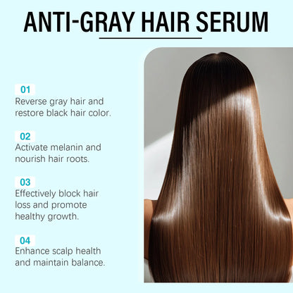 Gray White Hair Treatment Serum Cover White Hair To Black Natural Color Repair Spray Anti Loss Hair Restore Healthy Hairs Care