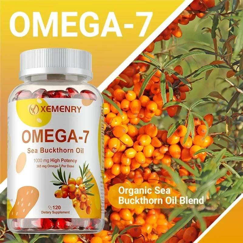 OMEGA-7 Sea Buckthorn Oil - Supports Skin, Cardiovascular, Digestive and Liver Health, Boosts Energy, Immunity, Antioxidant Vega