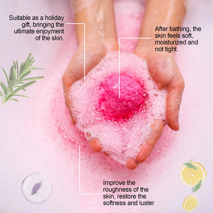 OceAura Bath Bombs Set Lily Rose Rosemary Bubble Skin Exfoliation Improve Dryness Handmade Gift Relaxing Spa Bath Salt Balls