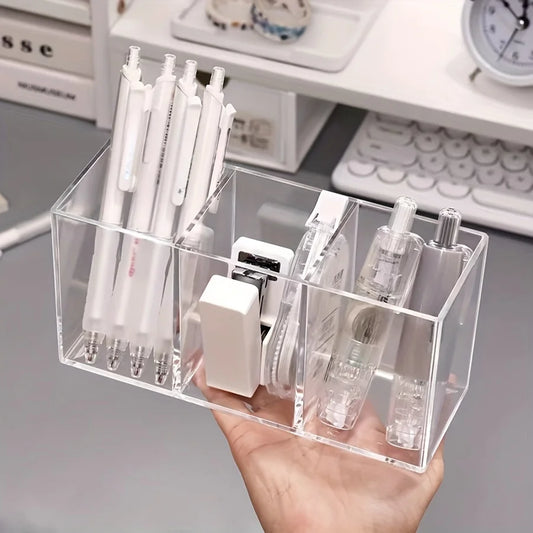Transparent Makeup Organizer - Countertop Cosmetic Storage for Lipstick Brushes Makeup Brush Storage, Desktop Storage Pen Holder