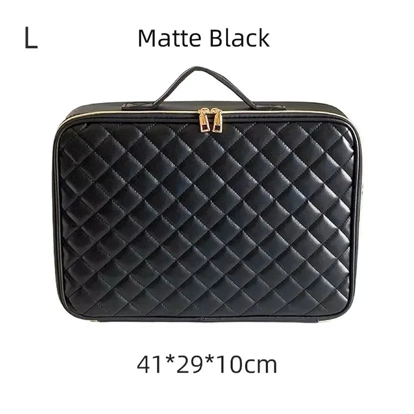 Waterproof PU Leather Cosmetic Bag Professional Large Capacity Storage Make Up Handbag Case Travel Toiletry Makeup Bag For Women