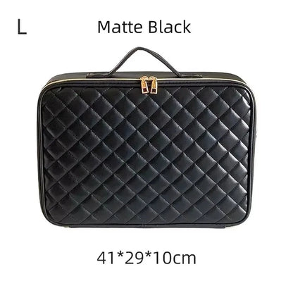 Waterproof PU Leather Cosmetic Bag Professional Large Capacity Storage Make Up Handbag Case Travel Toiletry Makeup Bag For Women