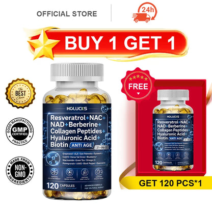 HOLUCKS Women's Multivitamin Capsules, with Iron & Collagen Peptides, Support Immunity, Bone Health & Cellular Vitality