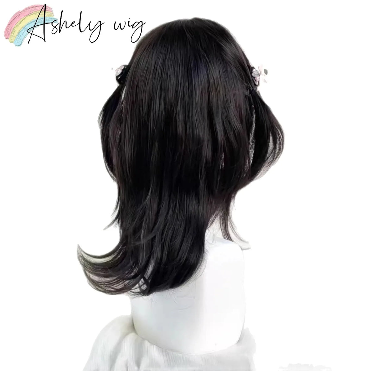 Layered Wig with Bangs Japanese Style 18inch Collarbone Hair Jellyfish Headband Wig Curly High Temperature Fibers Synthetic Wigs