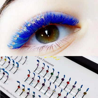 Domi Lash Christmas Cosplay Eyelashes Diamond Glitter Individual Lashes Snow Santa Cat Design False Eyelash Clusters for Party