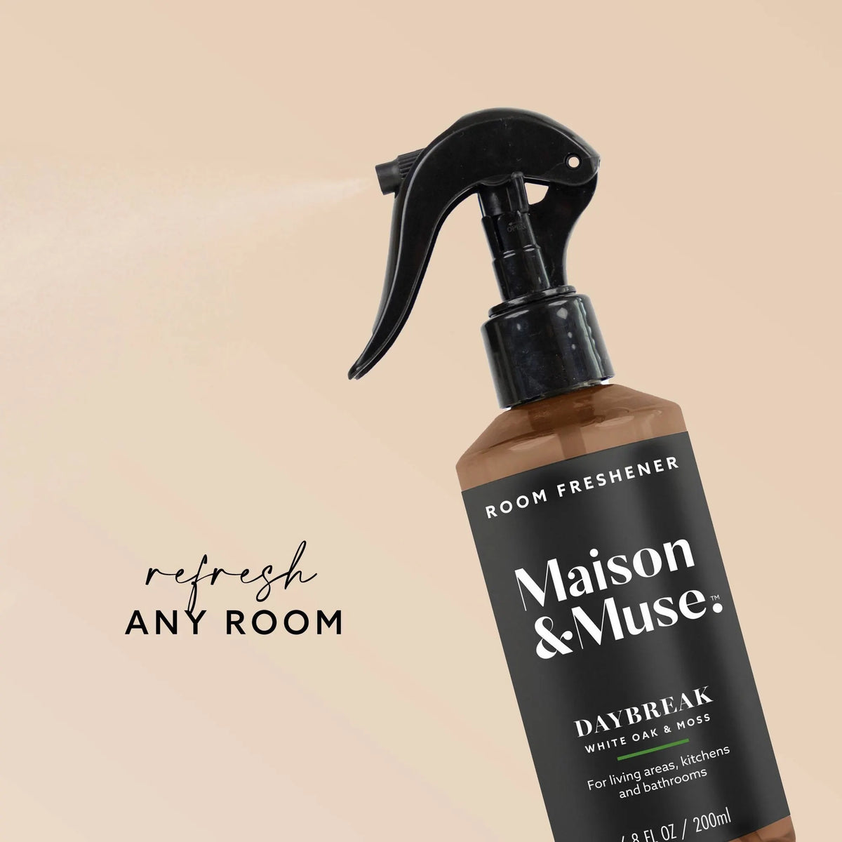 White Oak And Moss Air Freshener Spray 6.8 Fl Oz, Room Deodorizer Mist For Home Bathroom Office Long Lasting Scent