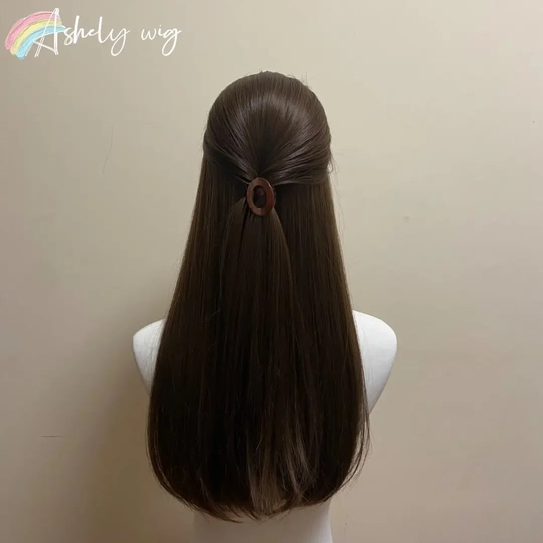 Black Wig with Bangs Long Straight Synthetic Wigs for Women 24inch Lolita Cute Natural High Temperature Fibers for Daily Use 가발