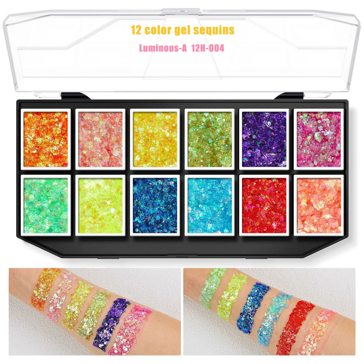 Christmas Sequins Decorative Body Cream Luminous Holographic Multicolor UV Chunky Glitter Gel Paste Palette
