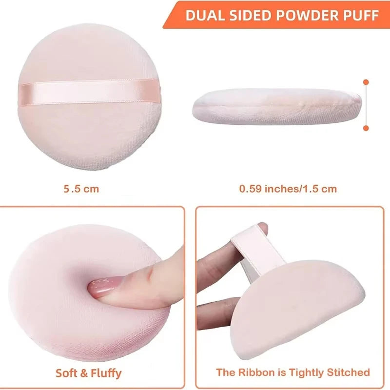 5Pcs Round Makeup Sponges Cosmetic Tools Soft Velvet Concealer Powder Puff Blender Sponges Facial Foundation Make Up Accessories