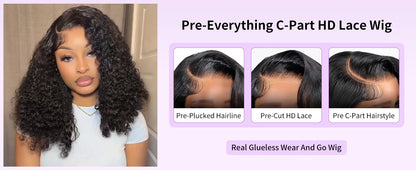 14 16 Inch Curly Deep Wave 13x4 Lace Frontal Wigs Short Bob Wig Brazilian Remy 100% Human Hair 4x4 Transparent Lace Front Wig