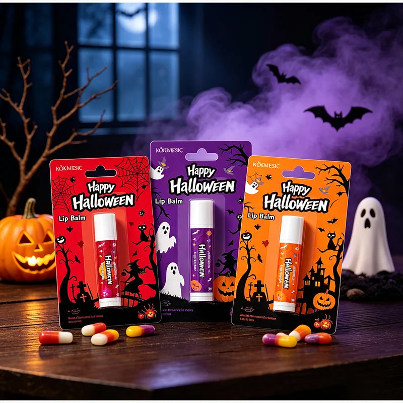 Halloween Theme Lip Balm Moisturizing And Non-sticky Lip Care Stick Fragrance nourishing Hand Cream Set Halloween Gifts