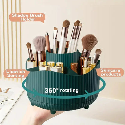 360° Rotating Makeup Brush Holder Cosmetic Brush Holder Large Capacity Lipstick Eyebrow Makeup Brush Holder Jewelry Container