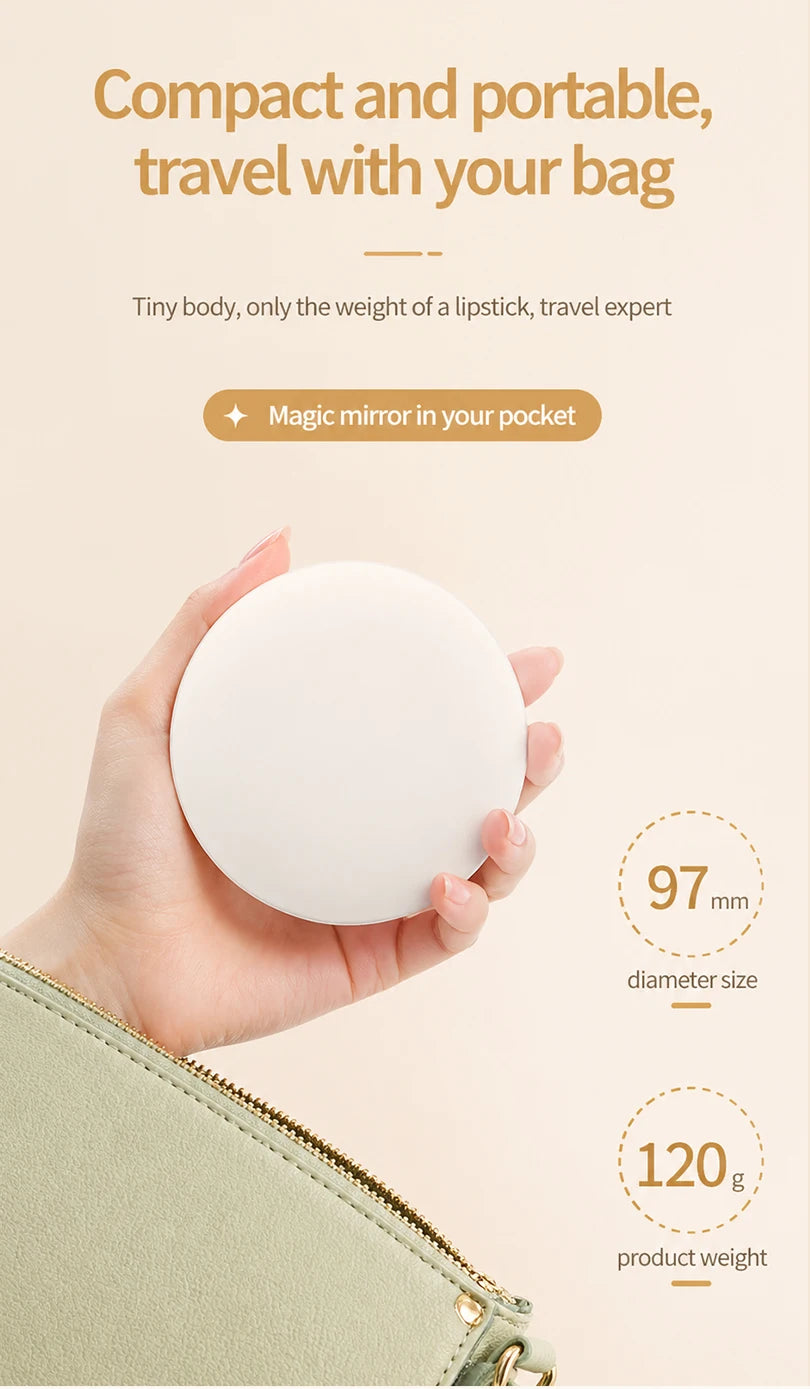 TJMIR UV Smart Sunscreen Mirror Portable LED Makeup Mirror with UV Detection & Sunscreen Testing