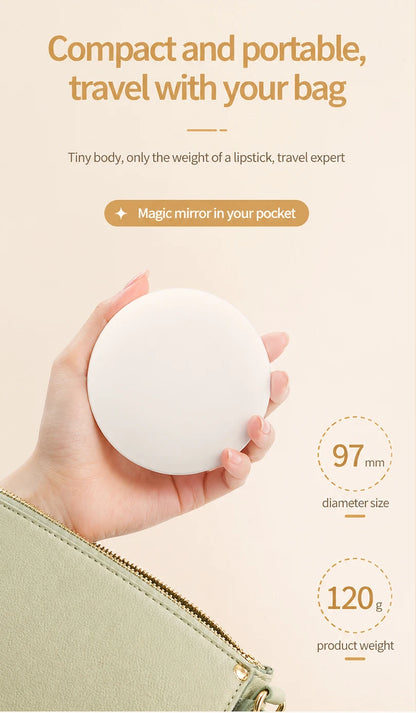 TJMIR UV Smart Sunscreen Mirror Portable LED Makeup Mirror with UV Detection & Sunscreen Testing