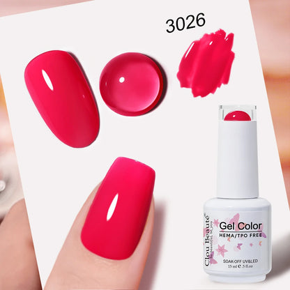 Clou Beaute 15ml Nail Gel Polish Vernis Semi Permanent UV Soak off Varnish Tpo Free Nail Polish Nail Art Gel Lacquer