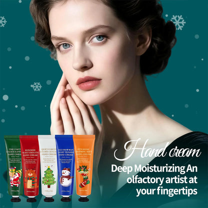 Christmas Hand Cream Set Moisturizing Hydrating Kit Plant Fragrance Nourishing Repair Anti Dry Cracked Hands Skin Care for Women Girls Holiday Xmas Winter Beauty Travel Size Mini Stocking Stuffers Christmas Gift Box
