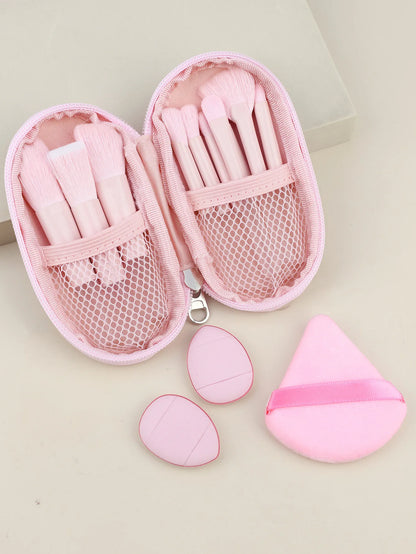 New Mini Makeup Brush Set 10PCS Eyeshadow Loose Powder Brush Travel Portable Soft Hair Makeup Tools Christmas Gift