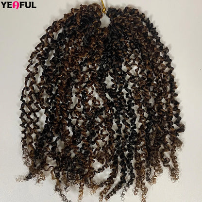 1-6 Packs Yanky Twist Crochet Hair 12"Pre-twisted Natural Black Kinky Mini Spring Twist Small Curly Senegalese Twist Hair Braids