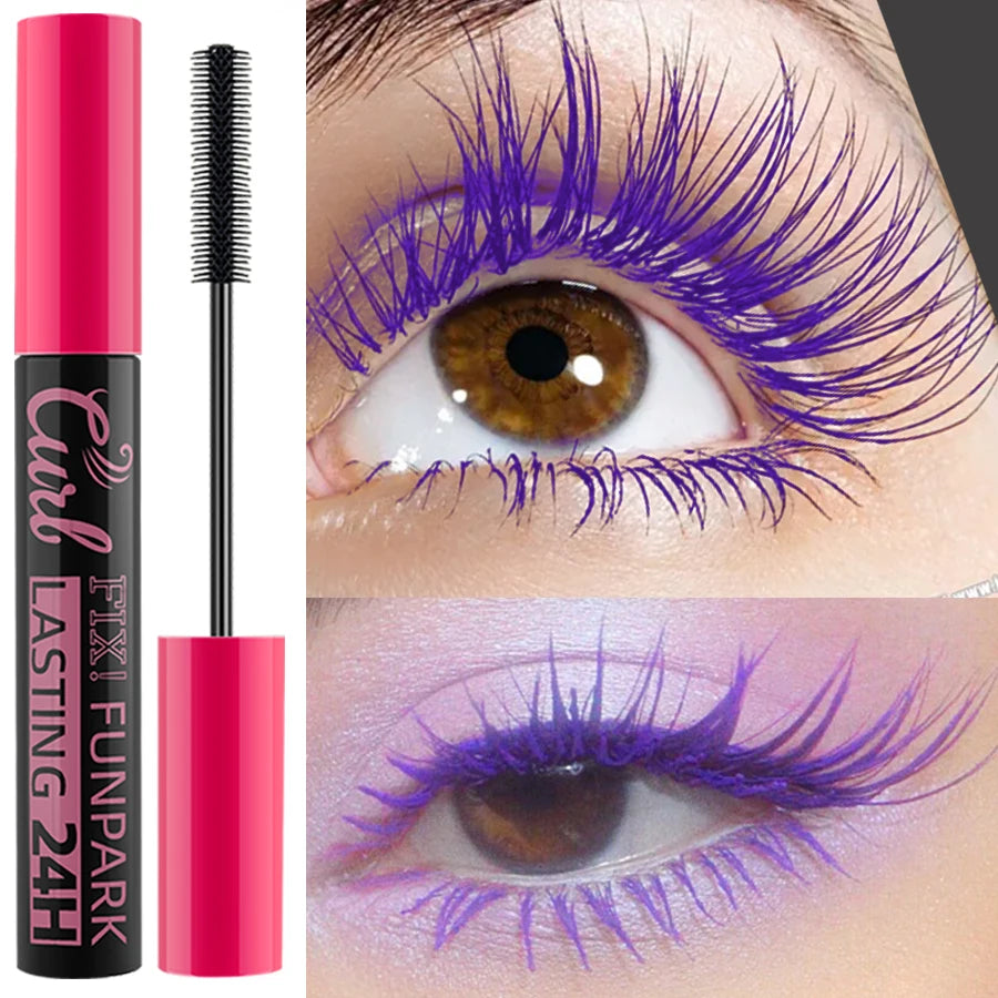 9 Color Mascara Thick Curl Waterproof  Natural Eyelash  Long Lasting Blue White Green Pink Black Eye Makeup Korean cosmetics