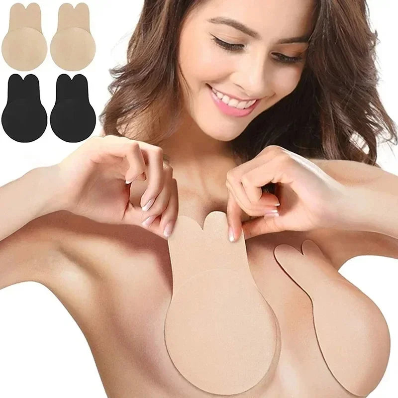 Women Breast Lifting Stickers Push Up Bras Silicone Invisible Chest Strapless Breast Rabbit Lift Up Tape Nipple Cover Bra Pads